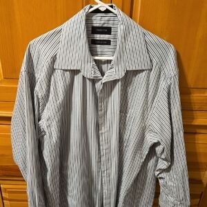Liz Claiborne Black and White Dress Shirt Vertical Stripes